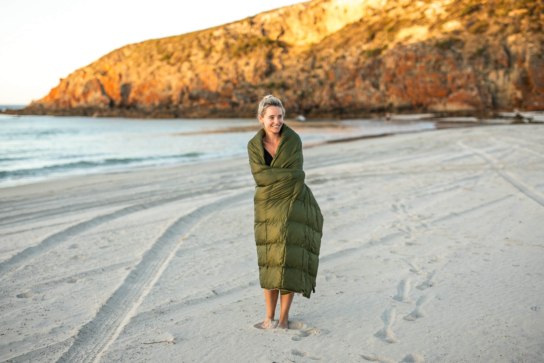 Olive Green Sustainable Down - Puffy Blanket