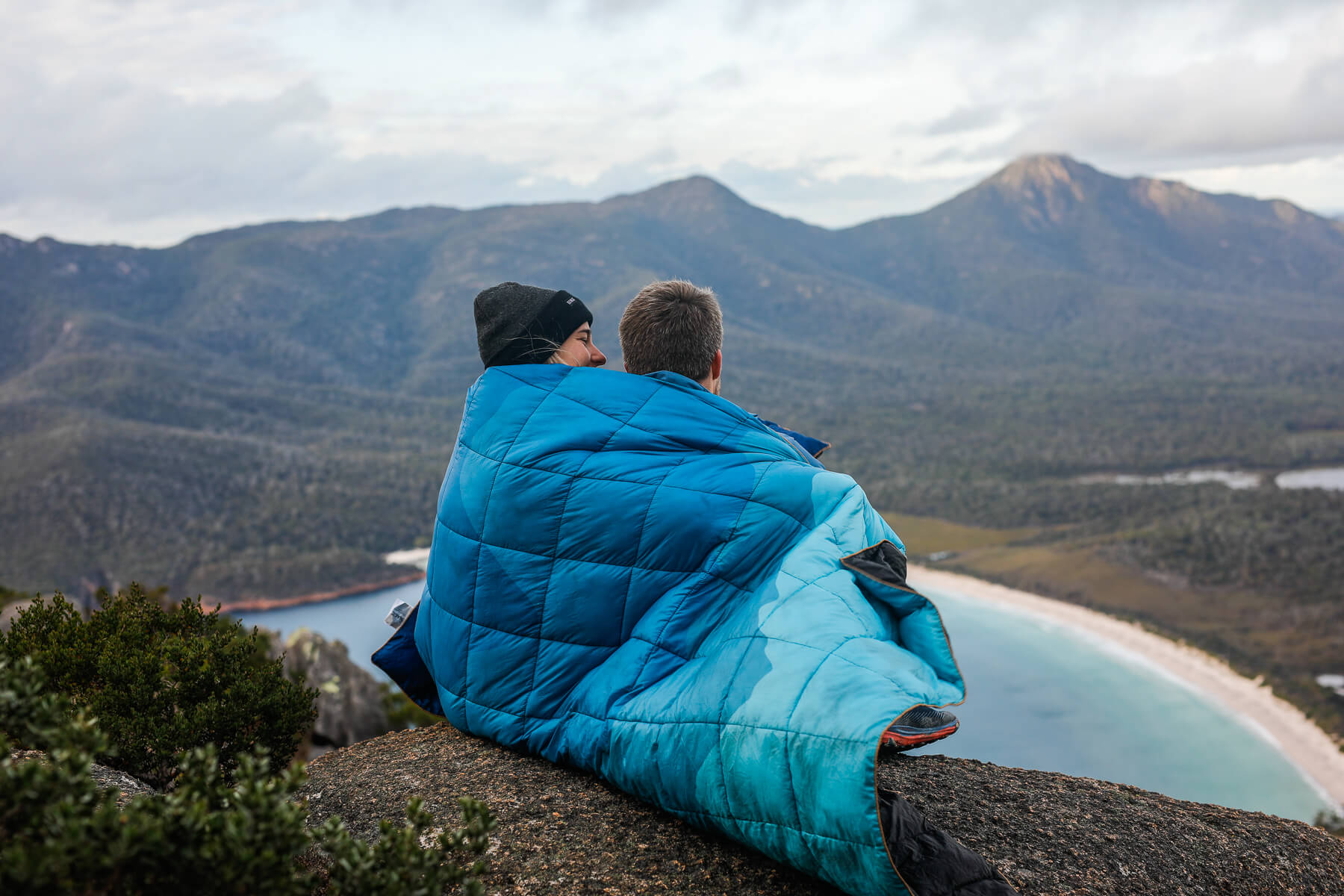 Mountain Blue Sustainable Down - Puffy Blanket